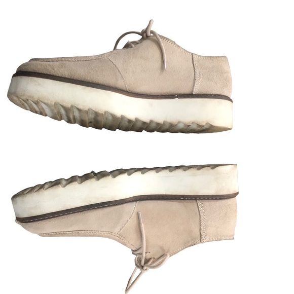 Zara Basic Collection Suede Lace Up Platform Shoes 39/8 - Picture 4 of 7